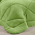 Kit Edredom Queen Size Verde Soft Microfibra + Jogo De Cama 4