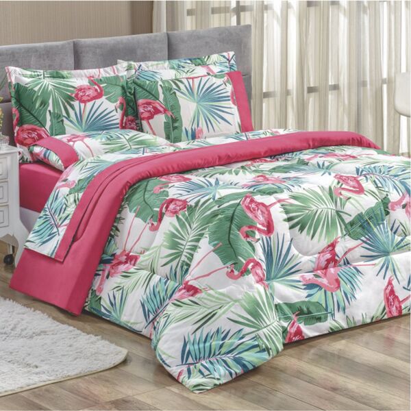 Kit Edredom Real Casal King Micro Percal 200 Fios 03 Peças Pi