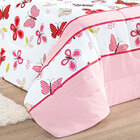 Kit Edredom Rosa Infantil Menina Estampado Borboleta 4 Peças