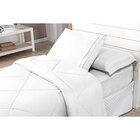 Kit Edredom Solteiro Branco Dupla Face Aconchego 4 Peças Com