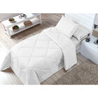 Kit Edredom Solteiro Branco Dupla Face Aconchego 4 Peças Com