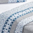 Kit Edredom Solteiro Dupla Face Azul + Jogo De Cama - 4 Peças