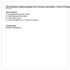 Kit Edredom Solteiro Dupla Face Vermelho / Preto 4 Peças