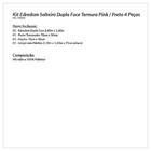 Kit Edredom Solteiro Pink / Preto Dupla Face Ternura 4 Peças