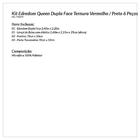 Kit Edredom Vermelho / Pretoqueen Dupla Face Ternura 6 Peças