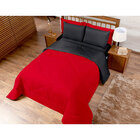 Kit Edredom Vermelho / Pretoqueen Dupla Face Ternura 6 Peças