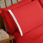 Kit Edredom Vermelho Casal Padrão Dupla Face Aconchego 6 Peças