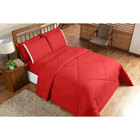 Kit Edredom Vermelho Casal Padrão Dupla Face Aconchego 6 Peças