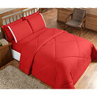 Kit Edredom Vermelho Casal Padrão Dupla Face Aconchego 6 Peças