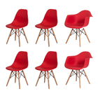 Kit Eiffel 4 Cadeiras Eames + 2 Cadeiras Eames C/ Braço Verme