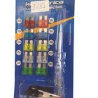 Kit Eletrica 12 Peças Fusíveis Chave Teste E Garra Jacaré  We