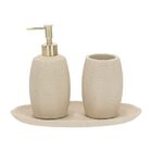 Kit Em Poliresina Para Banheiro Bege Claro 3 Peças 19180 Mart