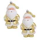 Kit Enfeite Adorno Noel Plástico Ouro Velho 13x8x4cm Cromus 2 Peças