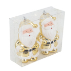 Kit Enfeite Adorno Noel Plástico Ouro Velho 13x8x4cm Cromus 2 Peças
