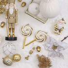 Kit Enfeite Adorno Pirulito Plástico Ouro Velho 19x9x3cm Cromus 2 Peças