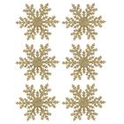 Kit Enfeite para Árvore de Natal Floco de Neve Dourado 6 Peças 1x15x15cm Cromus