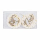 Kit Enfeite para Árvore de Natal Joy e Merry Rosé e Dourado 2 Peças 3x3x12cm Cromus