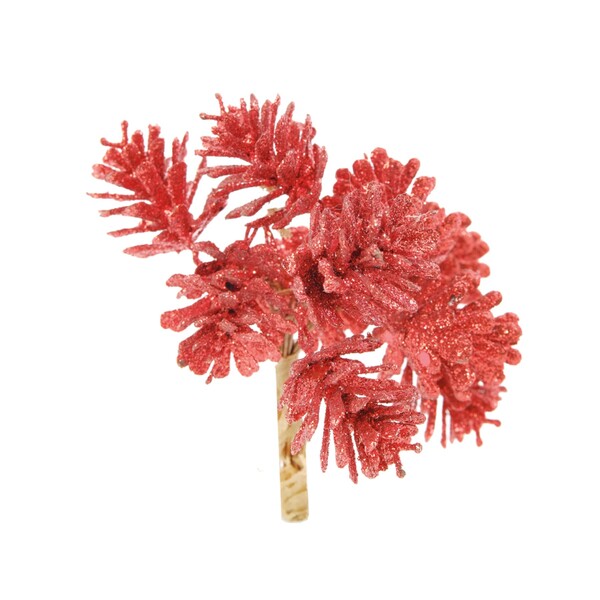 Kit Enfeite para Árvore de Natal Pinhas Vermelho 6 Peças 6x8x12cm Cromus