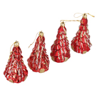 Kit Enfeite para Árvore de Natal Pinheiro Dourado 4 Peças 10x5x5cm Cromus