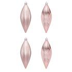 Kit Enfeite para Árvore de Natal Pinos com Gomo Rosé 4 Peças 4x4x13cm Cromus