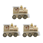 Kit Enfeite de Natal Trem Dourado 3x8x6cm 3 Peças Cromus