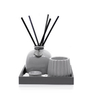 Kit Enfeite Decorativo Zen De Cerâmica Com Suporte De Madeira