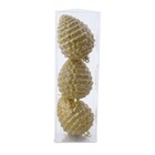 Kit Enfeite Pinha Dourada 13x9cm Cromus