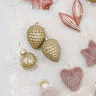 Kit Enfeite Pinha Dourada 13x9cm Cromus