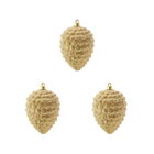 Kit Enfeite Pinha Dourada 13x9cm Cromus