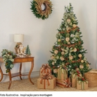 Kit Enfeites de Natal Rústico Verde 41 Unidades