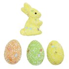 Kit Enfeites Decorativos Páscoa 6 Coelhinhos Com Ovos Decorad