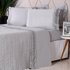 Kit Enxoval 7 Pçs Casal Com Cobre Leito Bordado Inglês