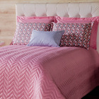 Kit Enxoval Cobre Leito Chevrom Estilo Casal 6 Peças Rosê Aco