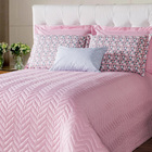 Kit Enxoval Cobre Leito Chevrom Estilo Casal 6 Peças Rosê Aco