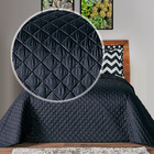 Kit Enxoval Cobre Leito Chevrom Estilo Casal Queen 6 Peças Pr