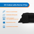 Kit Enxoval Com Cobre Leito Roma 3pçs Dupla Face Casen Pretoe