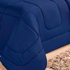 Kit Enxoval Com Edredom Casal Queen 6 Pçs Dupla Face Azul Mar