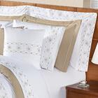 Kit Enxoval King 200 Fios Damasco Branco E Bege Enxovais Aqua