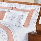 Kit Enxoval Queen 200 Fios Damasco Branco E Salmão Enxovais A