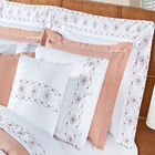 Kit Enxoval Queen 200 Fios Damasco Branco E Salmão Enxovais A