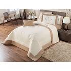 Kit Enxoval Queen Flora Palha E Bege Enxovais Aquarela 5 Peças