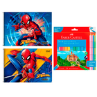 Kit Escolar Artes Spider Caderno De Desenho Lápis Tilibra