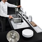 Kit Escorredor De Louca Cozinha + Lixeira Embutir Inox