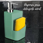 Kit Escorredor De Talheres E Dispenser Para Detergente Esponj