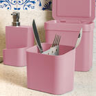 Kit Escorredor De Talheres Porta Detergente Lixeira Cozinha R