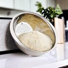 Kit Escorredor Multiuso Lavador De Arroz E Macarrão Aço Inox
