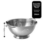 Kit Escorredores Multiuso Aço Inox Lavador De Arroz, Macarrão