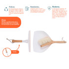 Kit Escova De Bambu E Rodo De Pia Off-white - Oikos Off White