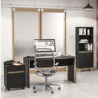 Kit Escritório 3 Peças Com 1 Mesa, 1 Gaveteiro E 1 Estante Lo