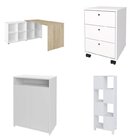 Kit Escritório 4 Peças Com Escrivaninha Em L, Gaveteiro, Esta